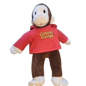 Curious George Plush Stuffed‎ Animal Monkey Red Hoodie Northern Gifts Toy